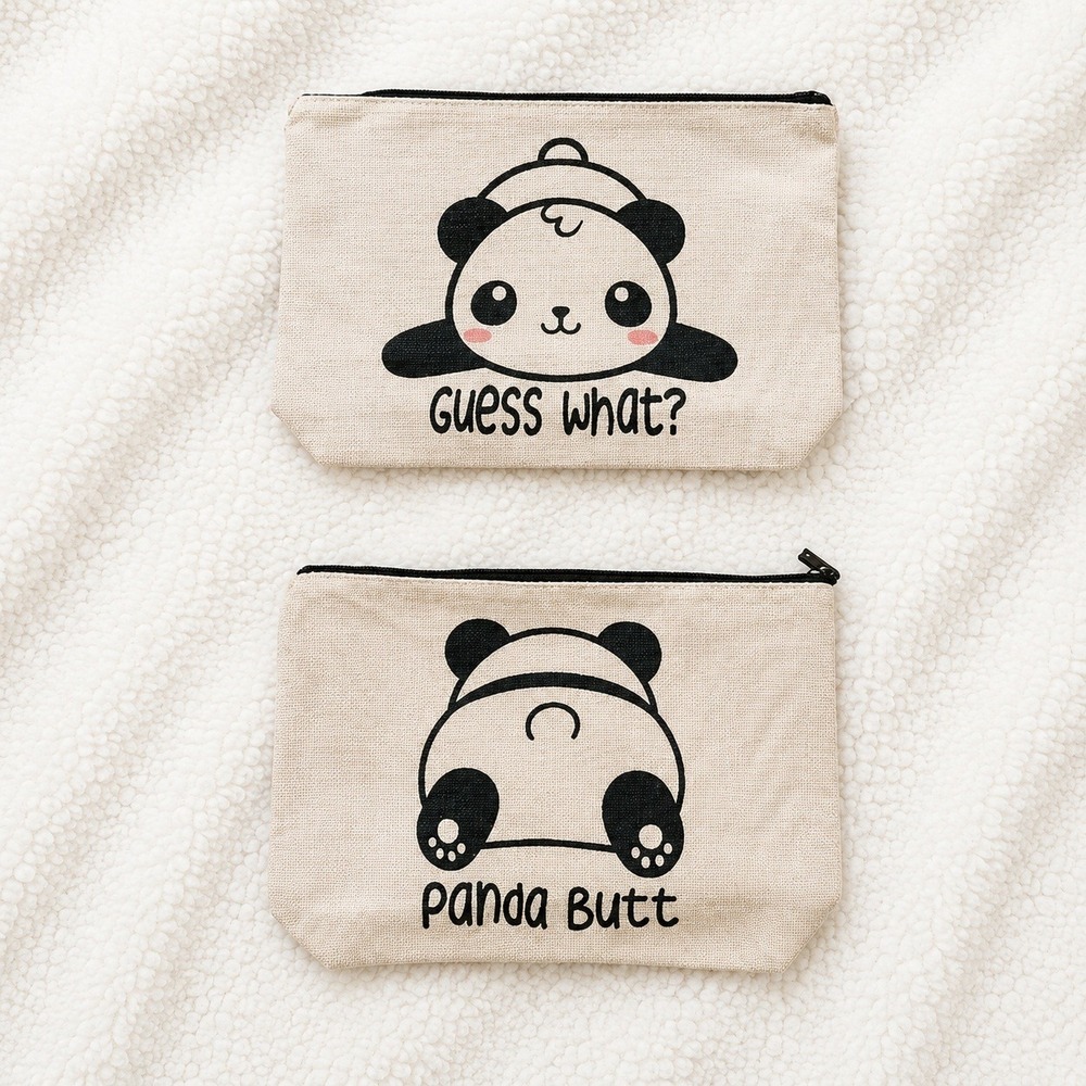 Panda Butt Cosmetic Makeup Bag Funny Panda Zipper Pouch Cute Kawaii Travel